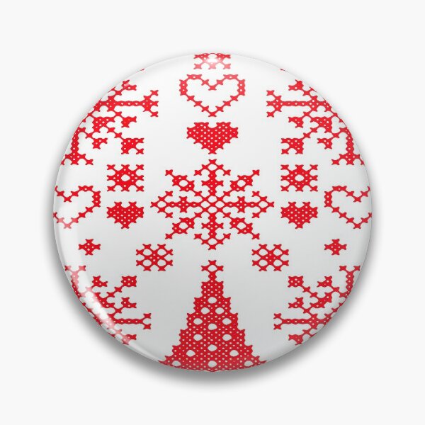 Item preview, Christmas Lover Cross Pattern Sampler Artistic Design Red designed and sold by taiche.