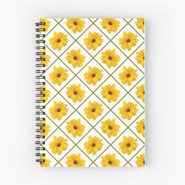 Item preview, Yellow Flowers Green Grid Diagonal Repeat on White 5748 designed and sold by Art in My Loft.