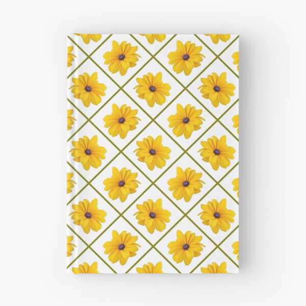 Item preview, Yellow Flowers Green Grid Diagonal Repeat on White 5748 designed and sold by Art in My Loft.