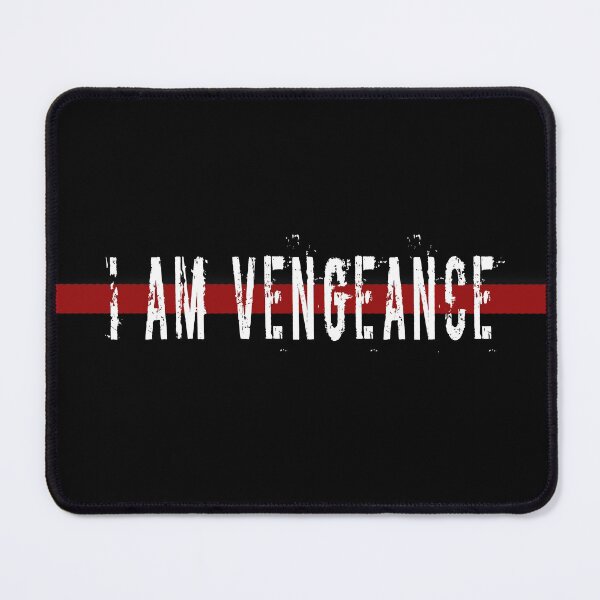 Item preview, I AM VENGEANCE revenge bat man black and red artwork designed and sold by CreatedbyJR.