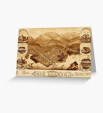 Map of Bar Harbor 1886 Greeting Card