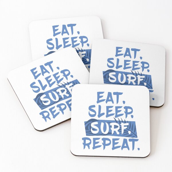 Item preview, Eat Sleep SURF Repeat,  Brush Stroke Style on White Edition, The Surf Quotes designed and sold by etoide.