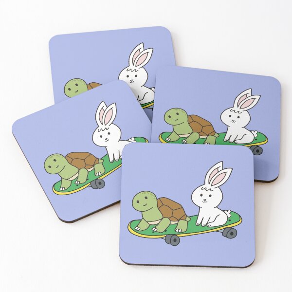 Item preview, Rabbit and Turtle skateboarding  designed and sold by ZaryousStuff.