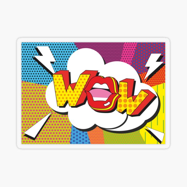 Vista previa del artículo con la obra «guau estilo cómic», diseñado y vendido por WeGotThat.