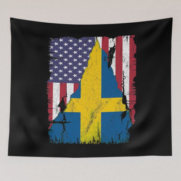 Item preview, American Flag Sweden Flag designed and sold by Dubbra.