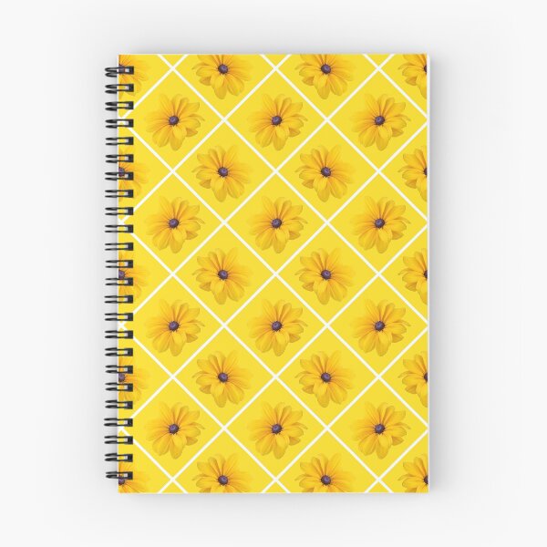 Item preview, Yellow Flowers White Grid Diagonal Repeat on Yellow 5748 designed and sold by Art in My Loft.