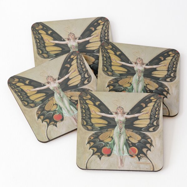 Item preview, Butterfly Woman by Frank Xavier Leyendecker designed and sold by fairytree.