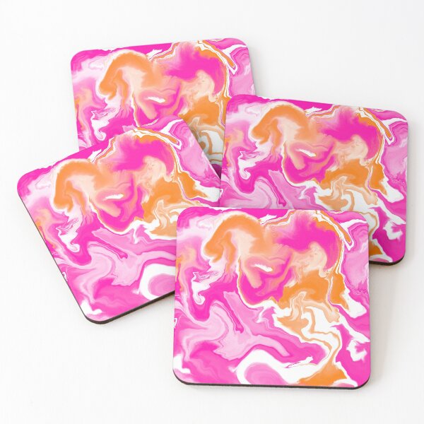 Item preview, Hot pink and orange marbled paint - groovy pattern designed and sold by thephoenixsoul.