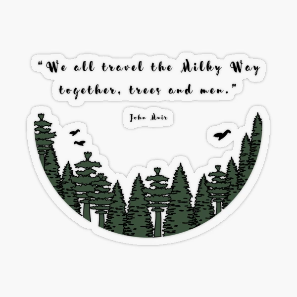Miraki John Muir Quote Sticker, Quote Stickers, Green Earth Day