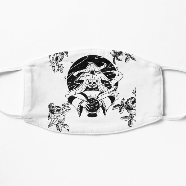 Witch Black And White Flat Mask