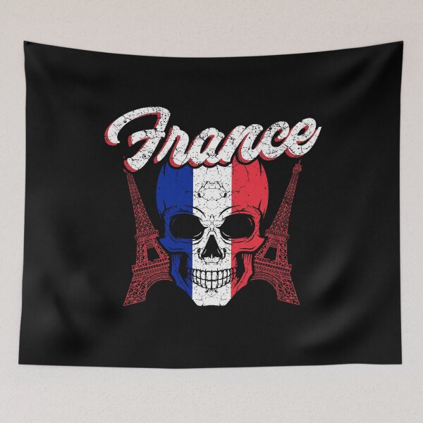 Item preview, France flag skull Eiffel Tower designed and sold by Mila1946.
