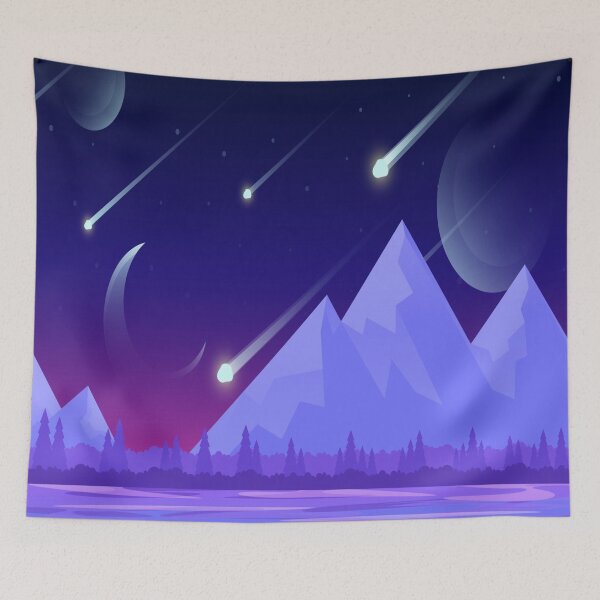 Item preview, Meteor shower forest night sky designed and sold by Hawkinsn.