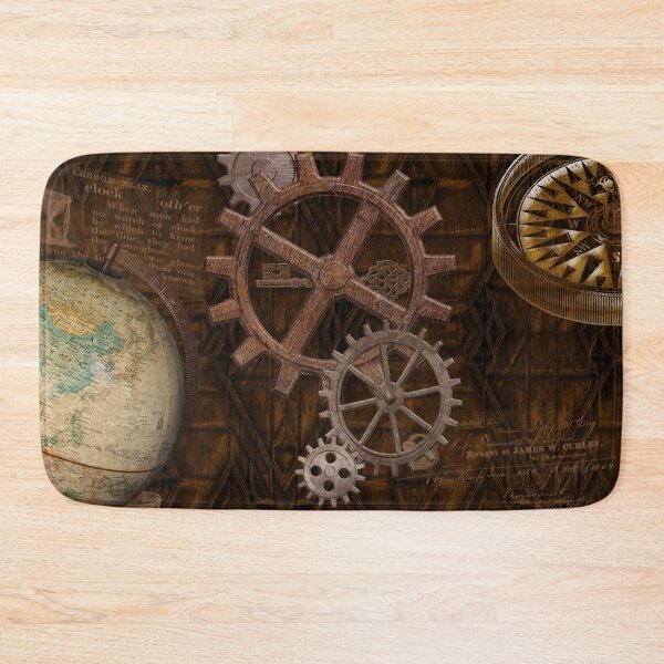 Item preview, Steampunk Gears on Coppery-look Geometric Design designed and sold by NaturePrints.