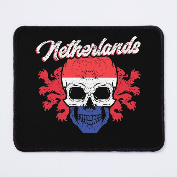 Item preview, Netherlands flag coat of arms skull designed and sold by Mila1946.