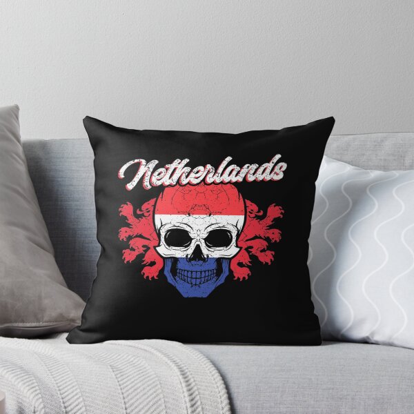 Item preview, Netherlands flag coat of arms skull designed and sold by Mila1946.