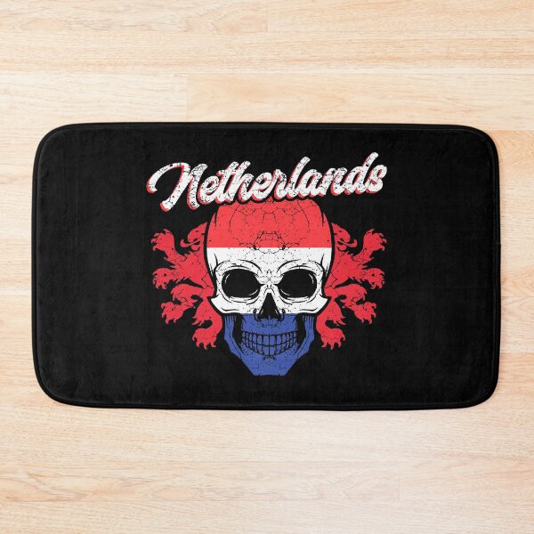Item preview, Netherlands flag coat of arms skull designed and sold by Mila1946.