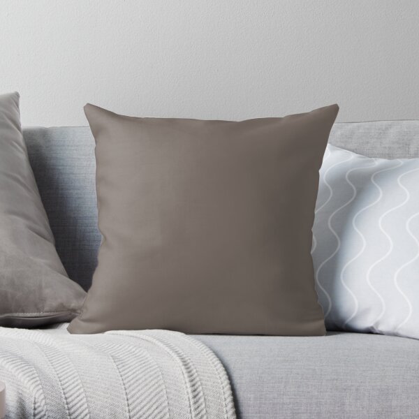 Dark Gray Brown Solid Color 2022 Trending Hue Garret Gray SW 6075 Sherwin Williams Opus Collection - Colour Trends - Shade Throw Pillow