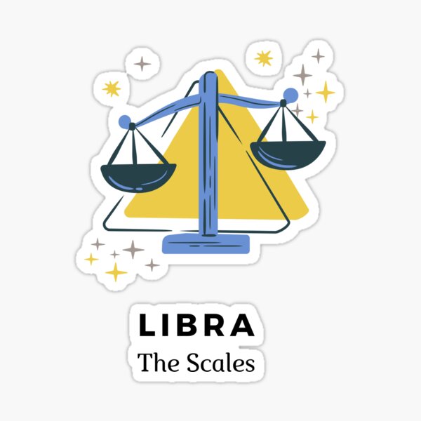 "Libra The Scales. Star Sign, Zodiac Symbol." Sticker for Sale by TheBumblePeople Redbubble