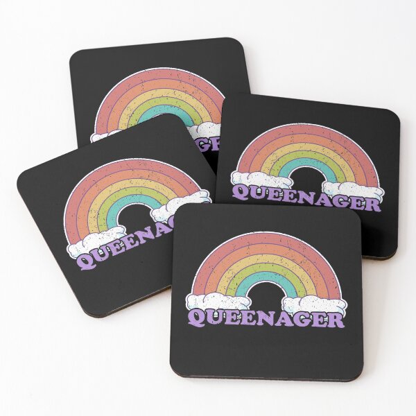 Item preview, Queenager Retro Rainbow and Clouds designed and sold by Kawaiindoodle.