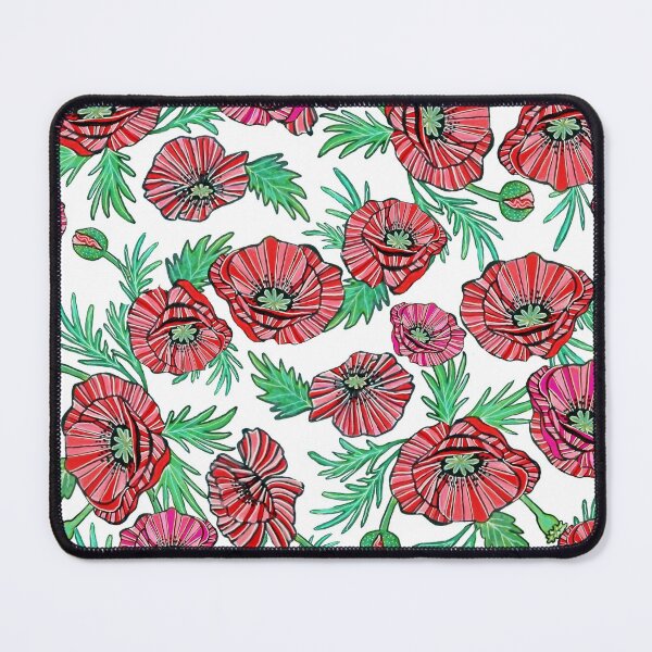 Item preview, Red and pink Poppy floral, red flowers designed and sold by MagentaRose.