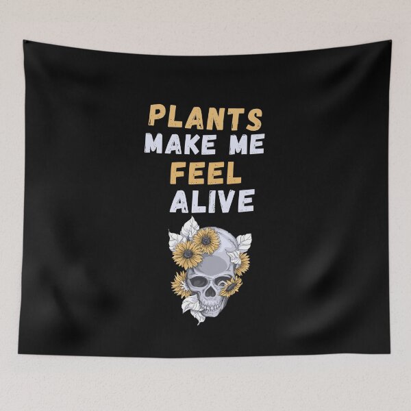 Item preview, Plants Make Me Feel Alive - Halloween Skull designed and sold by Club7Studios.