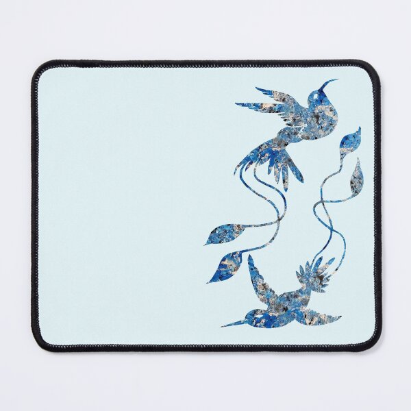 Item preview, sky shades of blue abstract hummingbirds designed and sold by TitaCris.