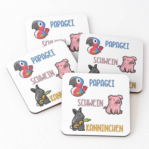 Item preview, Cute Animals - German Description Of Pig, Parrot And Rabbit designed and sold by FoxCodeCreation.