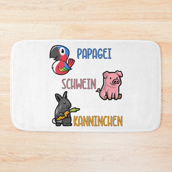 Item preview, Cute Animals - German Description Of Pig, Parrot And Rabbit designed and sold by FoxCodeCreation.