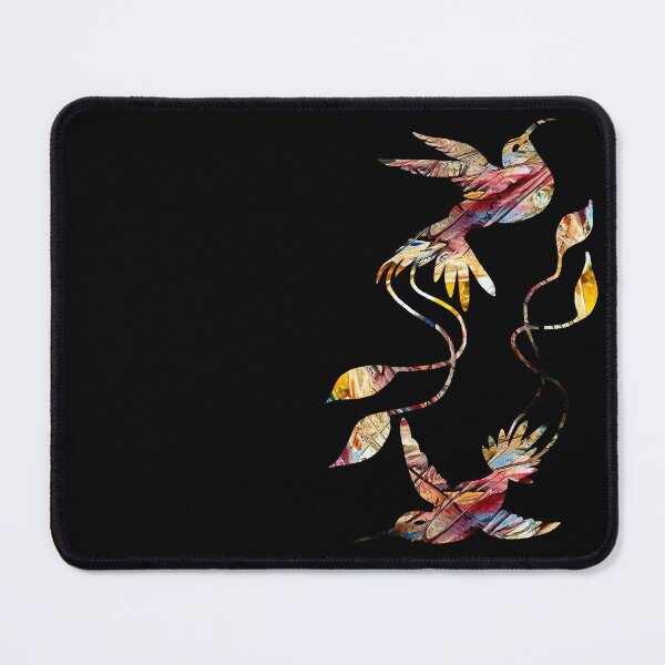 Item preview, whimsical dancing colors abstract hummingbirds designed and sold by TitaCris.