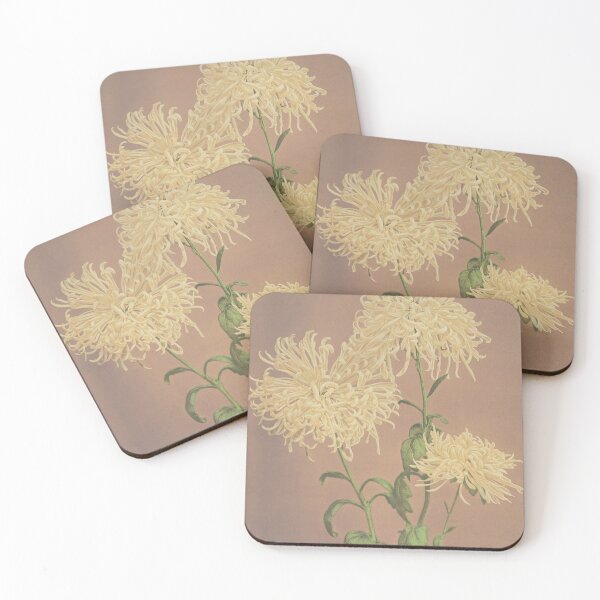 Item preview, Retro Japanese Flower Three Yellow Chrysanthemums (1887–1897) by Ogawa Kazumasa designed and sold by Designedbysm.