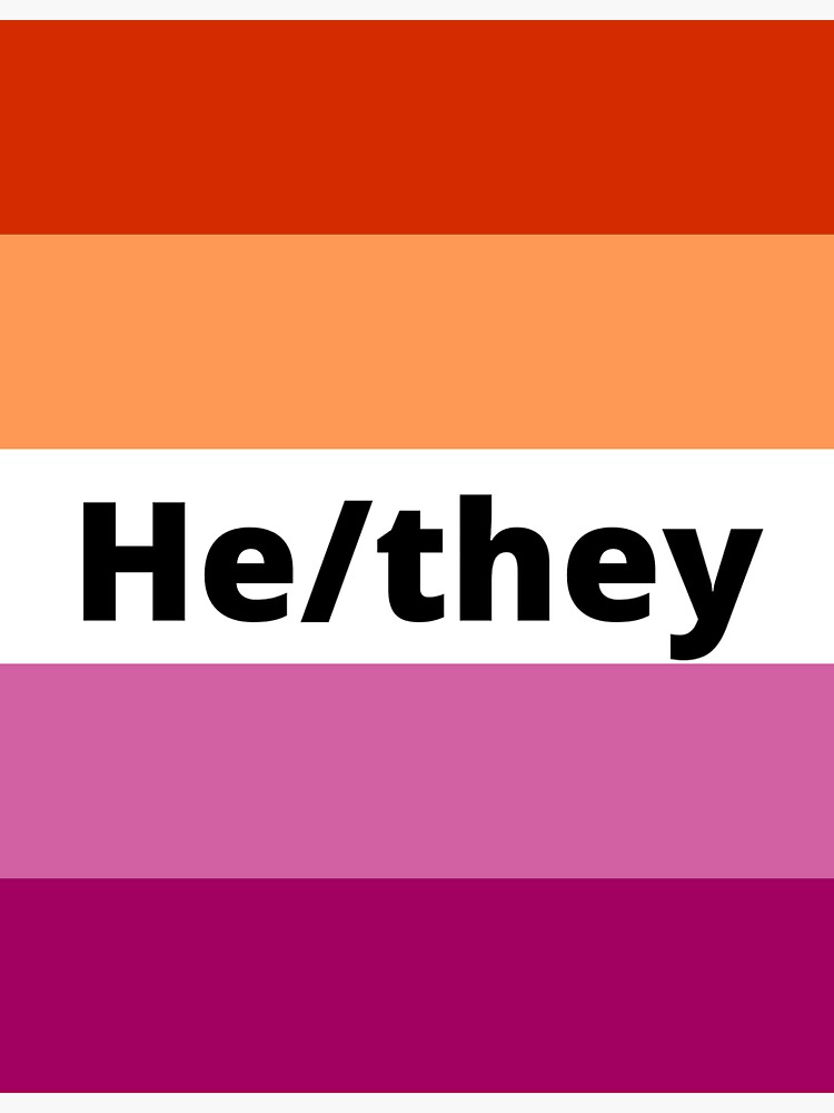 Lesbian Flag With Hethey Pronouns Sticker For Sale By Pridefulapparel Redbubble 8918