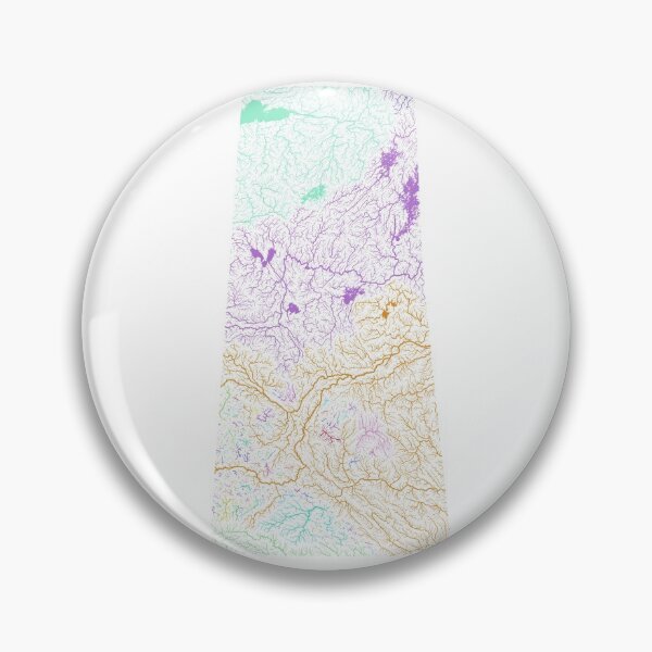 Item preview, Saskatchewan River Basin Map in Rainbow Colours with White Background designed and sold by GrasshopperGeo.