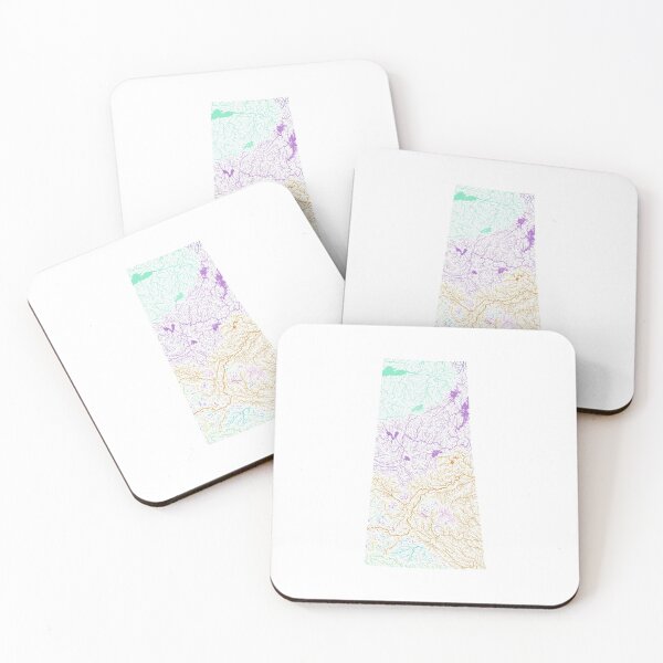 Item preview, Saskatchewan River Basin Map in Rainbow Colours with White Background designed and sold by GrasshopperGeo.