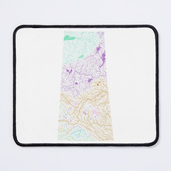 Item preview, Saskatchewan River Basin Map in Rainbow Colours with White Background designed and sold by GrasshopperGeo.