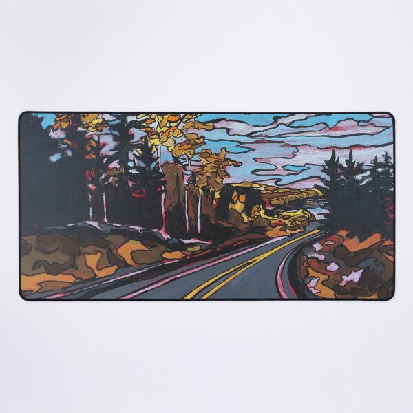 Highway 105 North Print of Acrylic Painting Desk Mat
