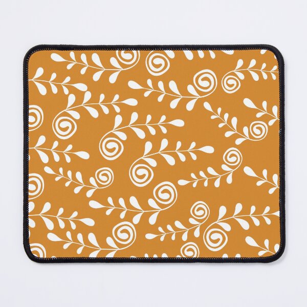 Item preview, Swirly Fern Leaf on Orange Background designed and sold by Trinket-Trickster.