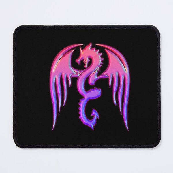 Item preview, Metallic Pink and Blue Silhouette Winged Dragon designed and sold by Trinket-Trickster.