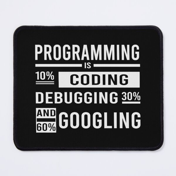 Artikelvorschau, Programmierung besteht aus 10 % Codierung, 30 % Debugging und 60 % Googeln, Geschenk für Softwareentwickler entworfen und verkauft von lamjar-art.