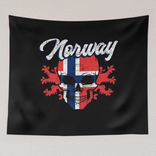 Item preview, Norway flag coat of arms skull designed and sold by Mila1946.