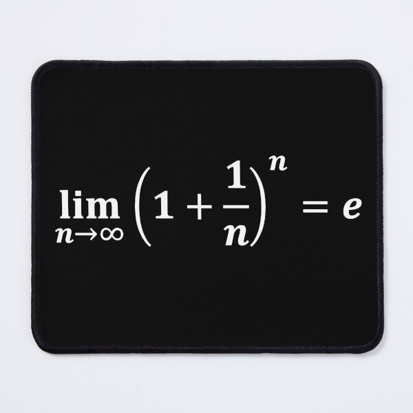 Item preview, math equations: limit equals the exponential e, calculus and math designed and sold by NoetherSym.
