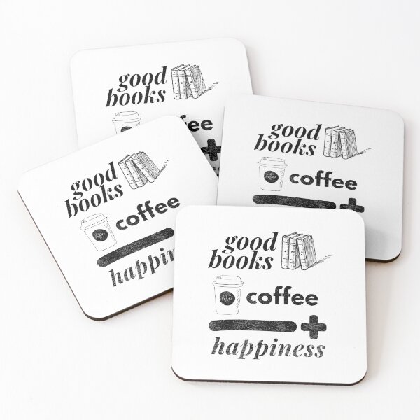 Item preview, Books Coffee Happiness - black designed and sold by dbyjane.