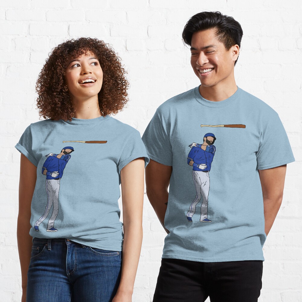 The Bautista Bat Flip, Adult T-Shirt / 3XL - T-Shirt - Blue - Sports Fan Gear | breakingt