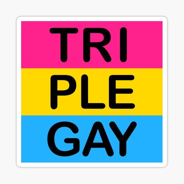 Triple Gay Pansexual Flag (Square) Sticker