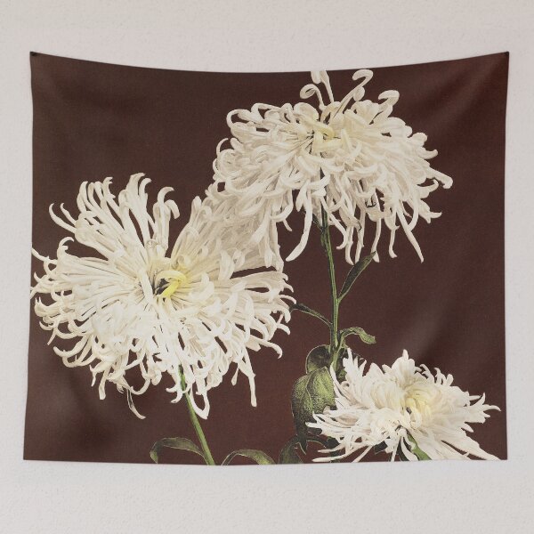 Item preview, Retro Japanese Flower Three Yellow Chrysanthemums (1896) by Ogawa Kazumasa designed and sold by Designedbysm.