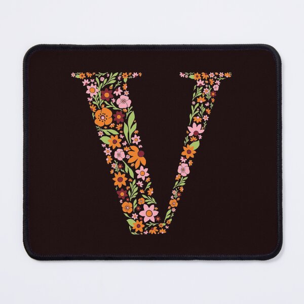 Item preview, Retro Floral Letter V designed and sold by zeljkica.
