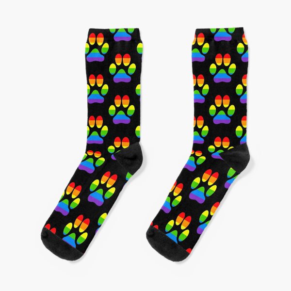 Rainbow paws cats and dogs Socks