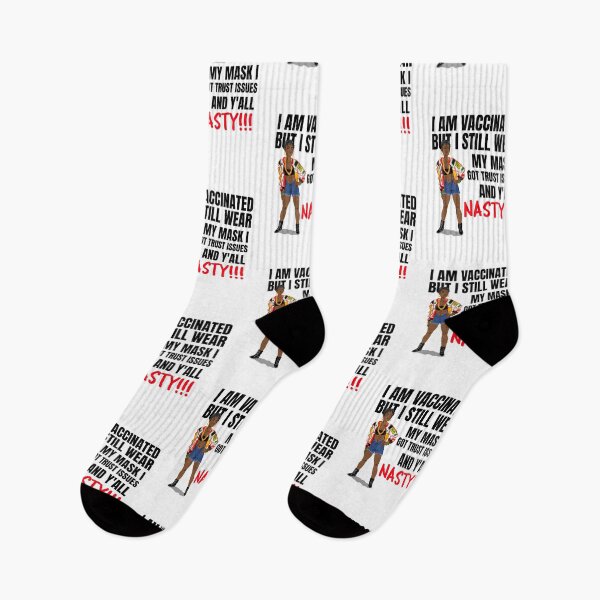 Item preview, I Am Vaccinated But Still Wearing My Mask, I Got Trust Issues and Y’all Nasty Funny Design about being vaccinated and still wearing a mask designed and sold by jtancrum61.