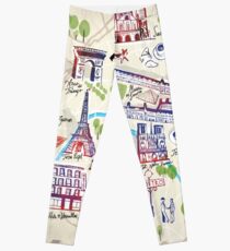 Paris illustrated Map Leggings