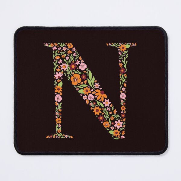 Item preview, Retro Floral Letter N designed and sold by zeljkica.