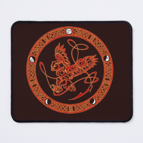 Item preview, Celtic knotwork owl - red and gold designed and sold by AnyaPenfold.